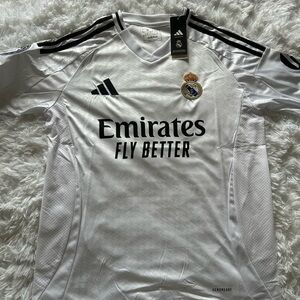 adidas White Real Madrid Jersey with Black Accents